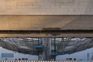Реконструкция Олимпийского бассейна в Москве. Прыжковая вышка перед сносом